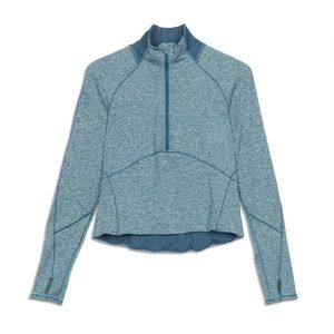 Lululemon blue always alert half zip running sweater size 8